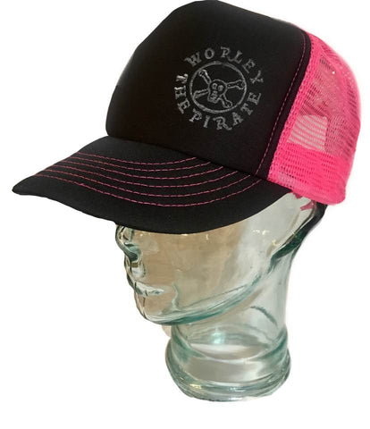 Black & Pink Stamped Hat